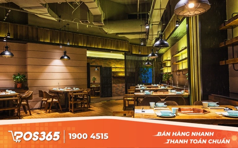 Thiết kế nhà hàng 2 tầng Rustic hiện đại