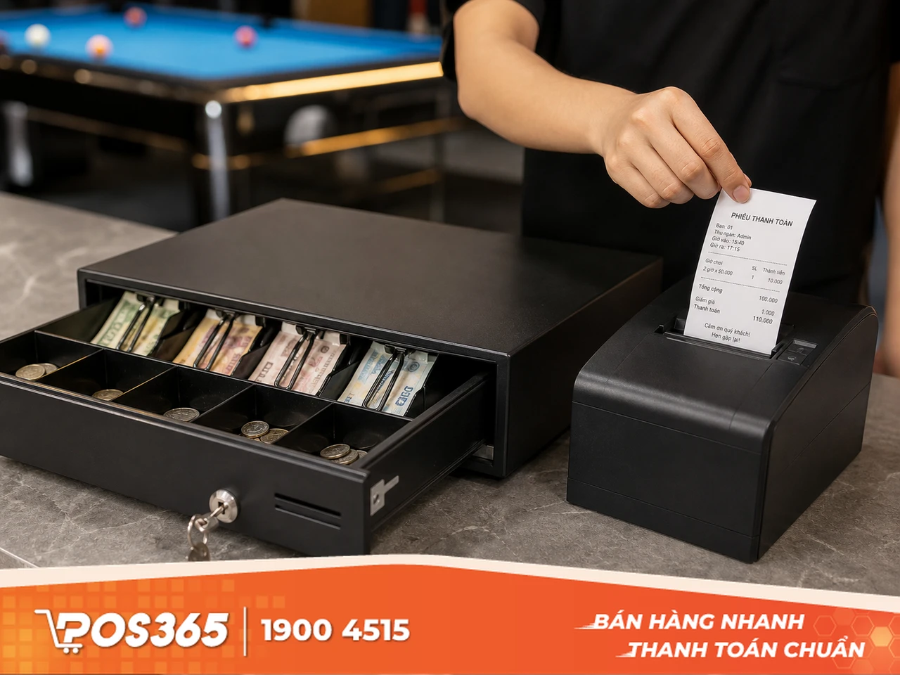 Thiết lập k&eacute;t tiền tự động chỉ mở khi in h&oacute;a đơn
