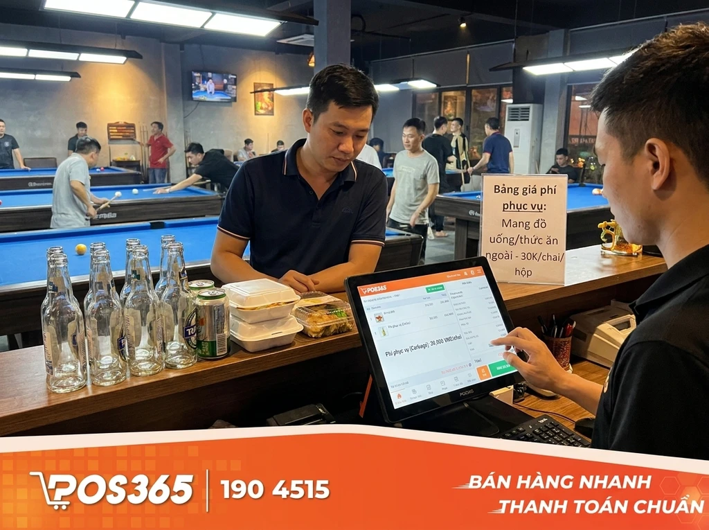 Thu phí dịch vụ (Corkage fee) theo đơn vị chai/lon/món thực tế