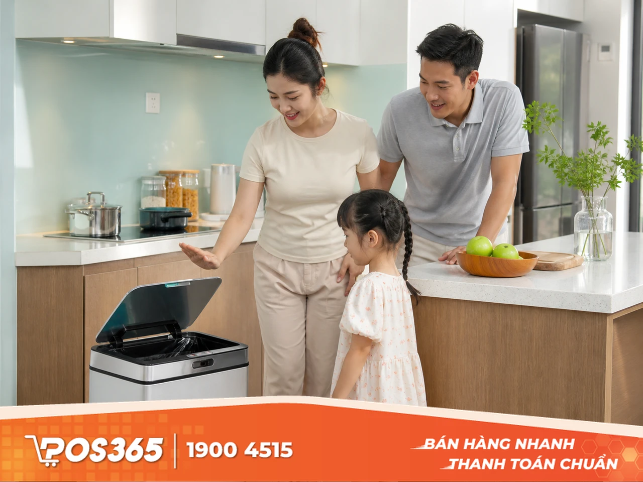 Th&ugrave;ng r&aacute;c cảm biến tự động đ&oacute;ng g&oacute;i