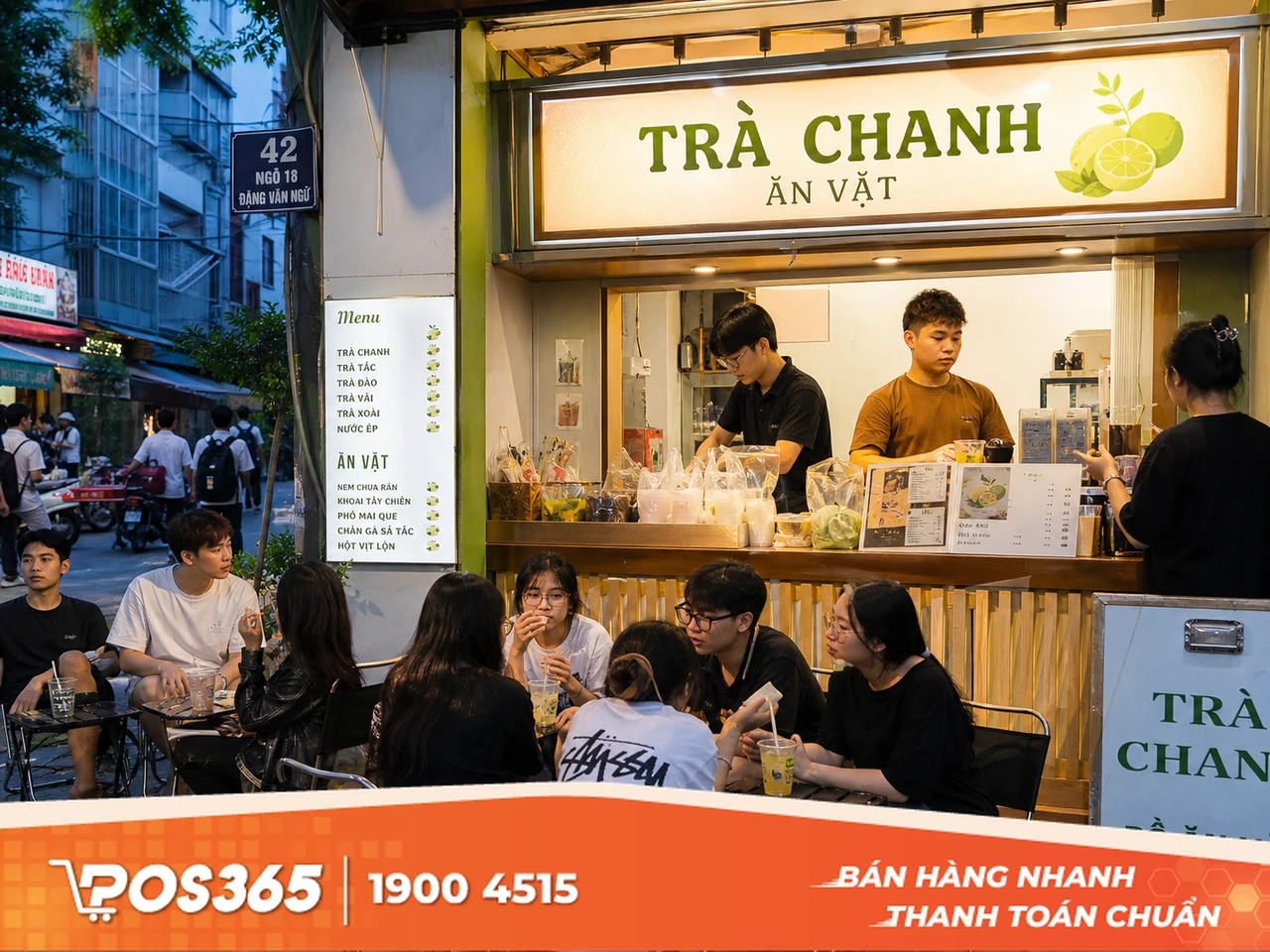 Tiệm trà chanh hoặc quán ăn vặt