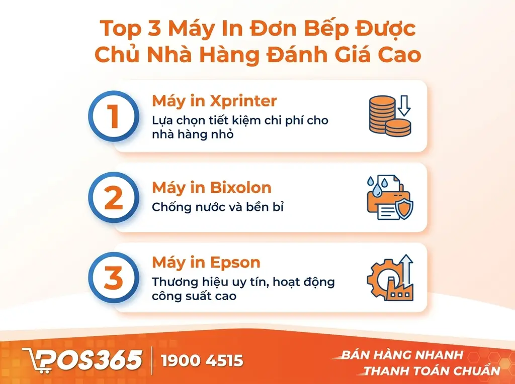 Top 3 dòng máy in order bếp được các chủ nhà hàng đánh giá cao
