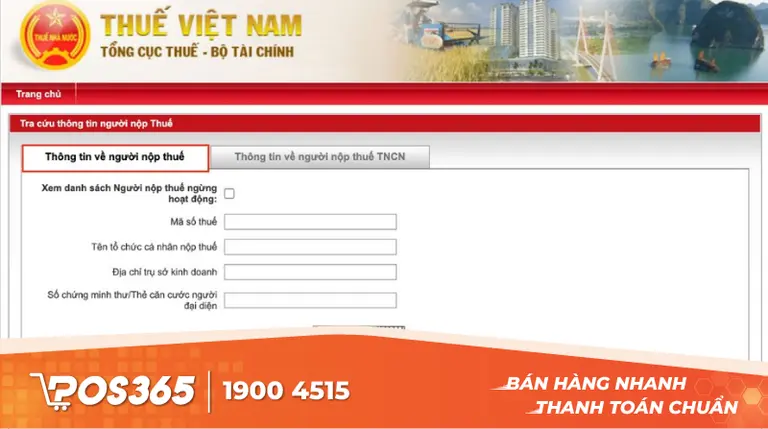 Tra cứu thông qua hệ thống Tổng cục Thuế