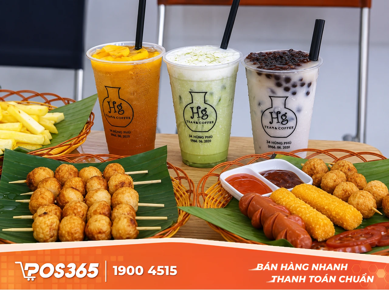 Tr&agrave; sữa kết hợp đồ ăn vặt