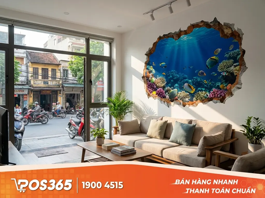 Tranh 3D / Tranh dán tường: Biến hóa chiều sâu không gian