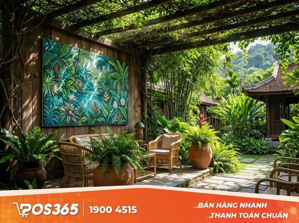 Tranh nhiệt đới (Tropical): Không gian xanh mát, thư giãn