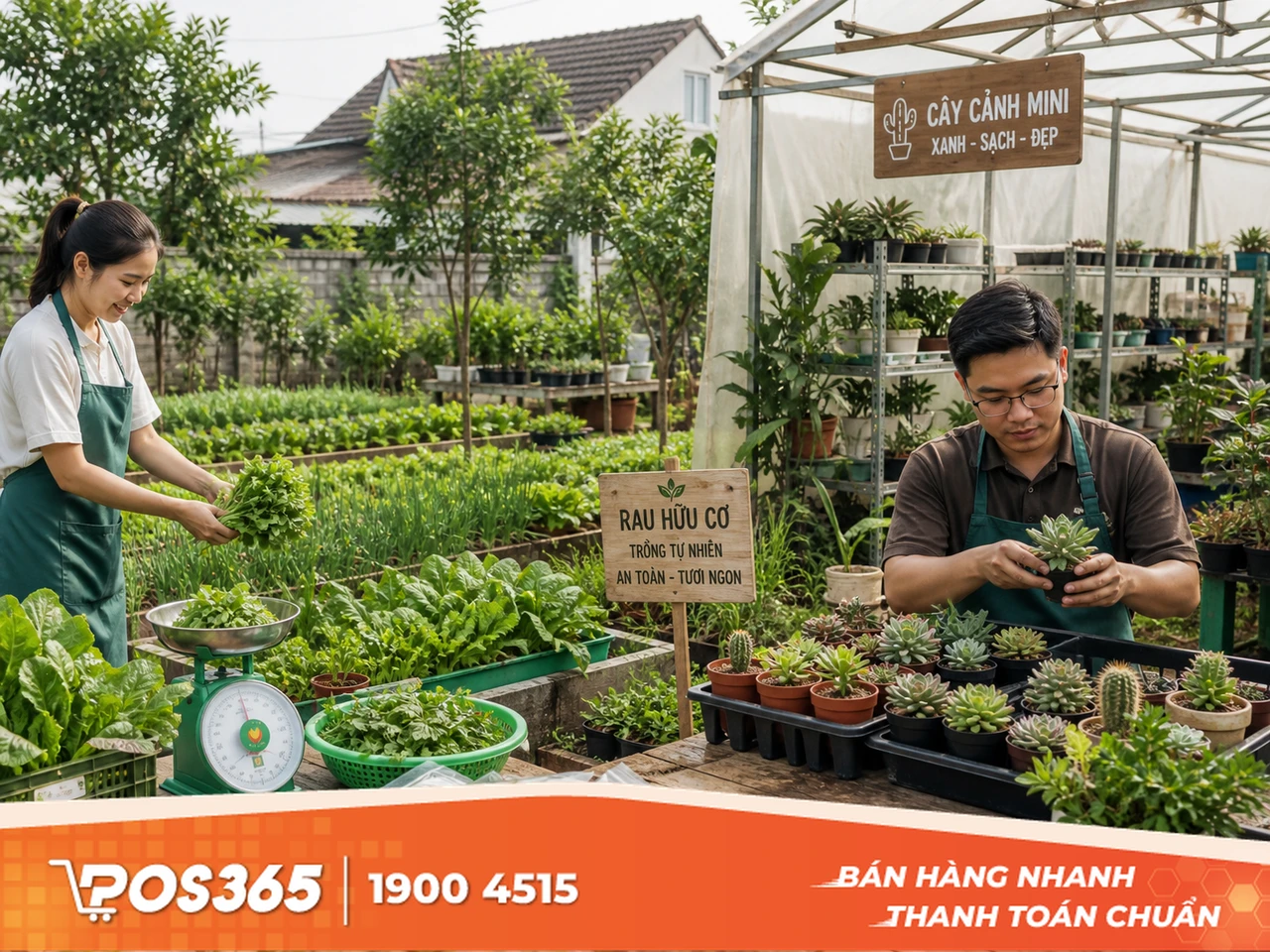 Trồng rau hữu cơ và cây cảnh mini