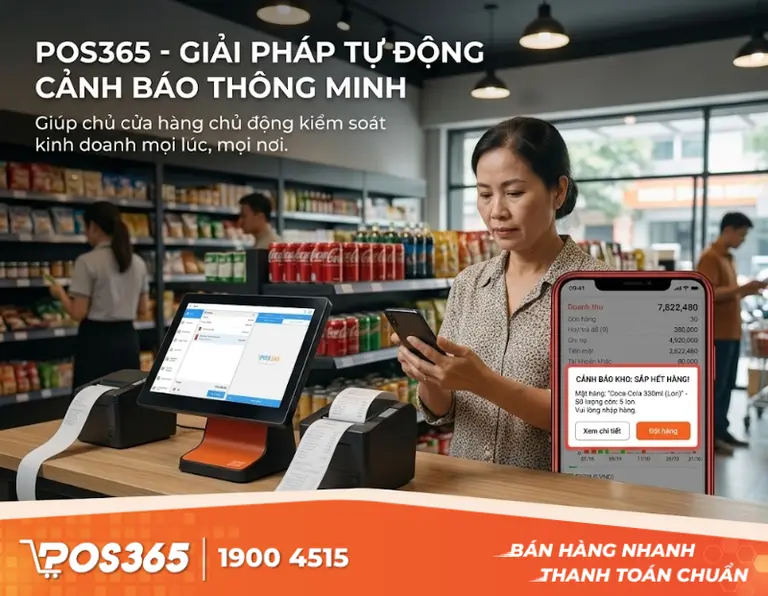 Tự động h&oacute;a cảnh b&aacute;o qua hệ thống phần mềm POS365