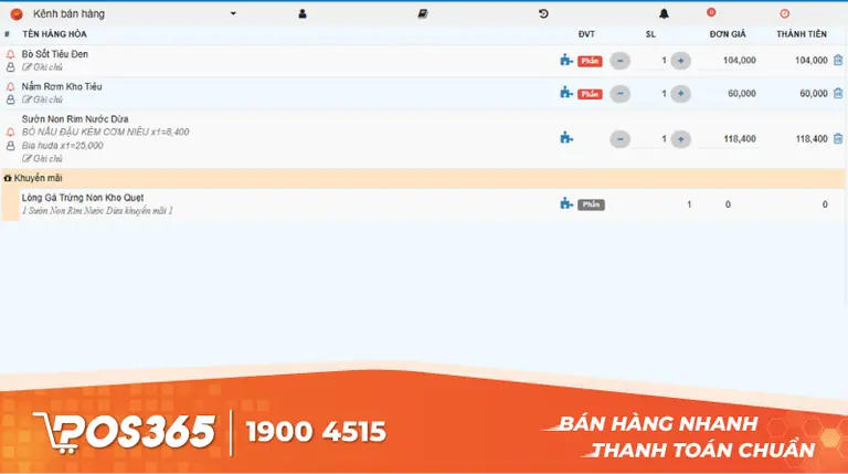Ứng dụng tính năng thiết lập Combo trên phần mềm quản lý bán hàng