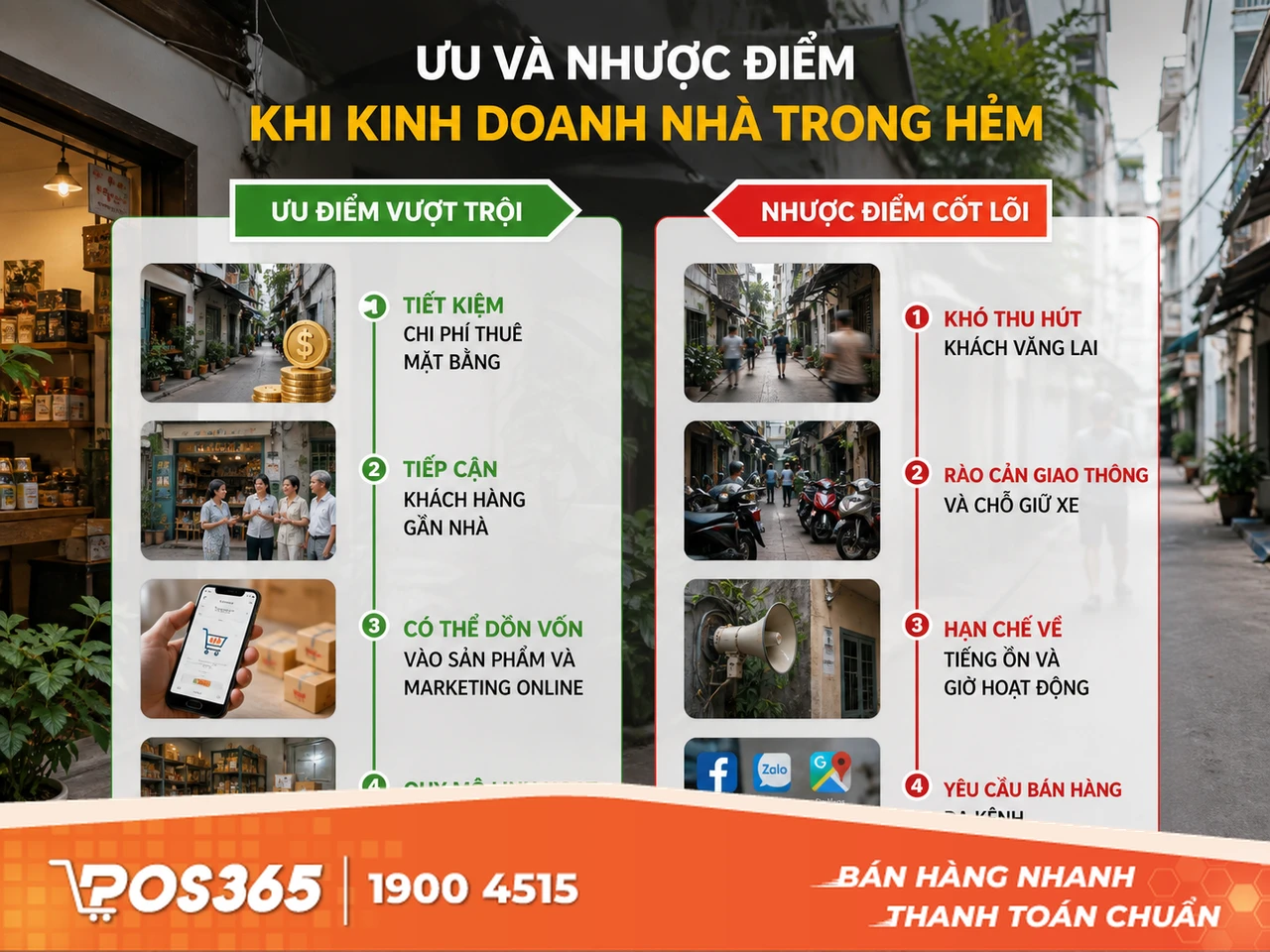 Ưu v&agrave; nhược điểm khi kinh doanh nh&agrave; trong hẻm