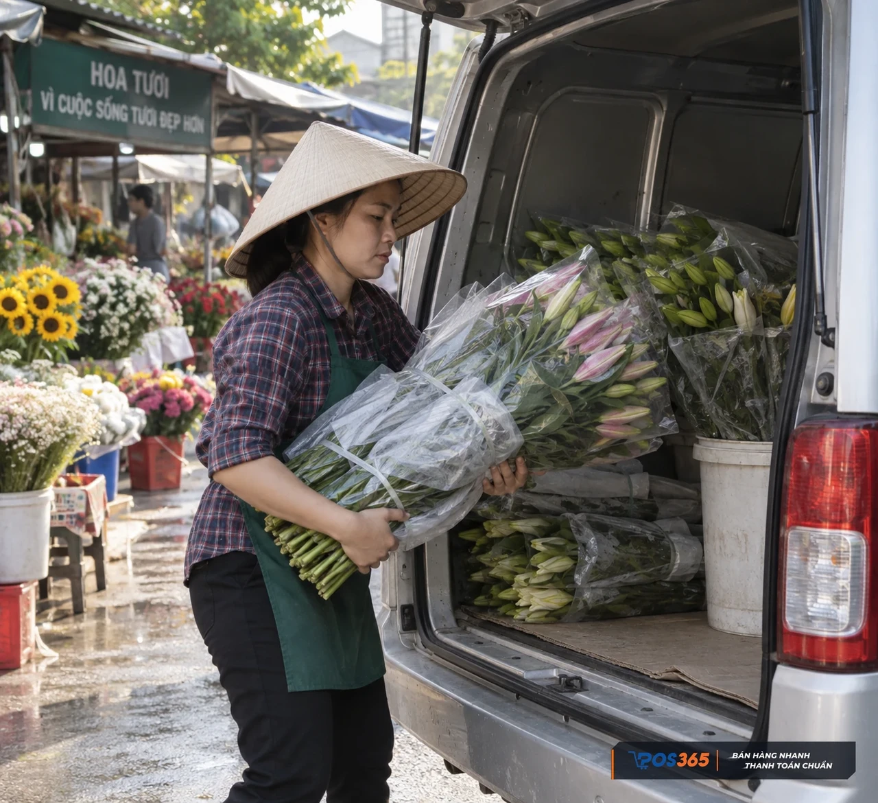 Vận chuyển hoa tươi về cửa h&agrave;ng