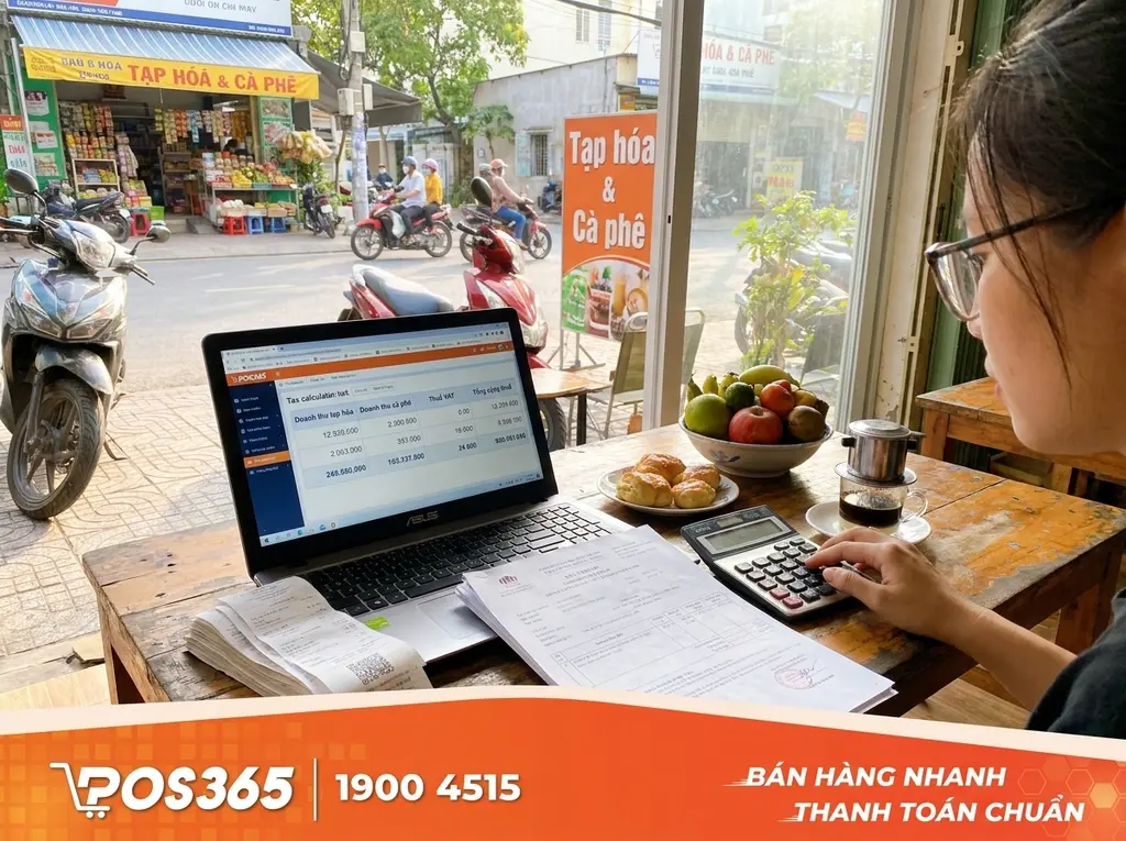 V&iacute; dụ chi tiết c&aacute;ch t&iacute;nh thuế cho cửa h&agrave;ng tạp h&oacute;a & qu&aacute;n cafe