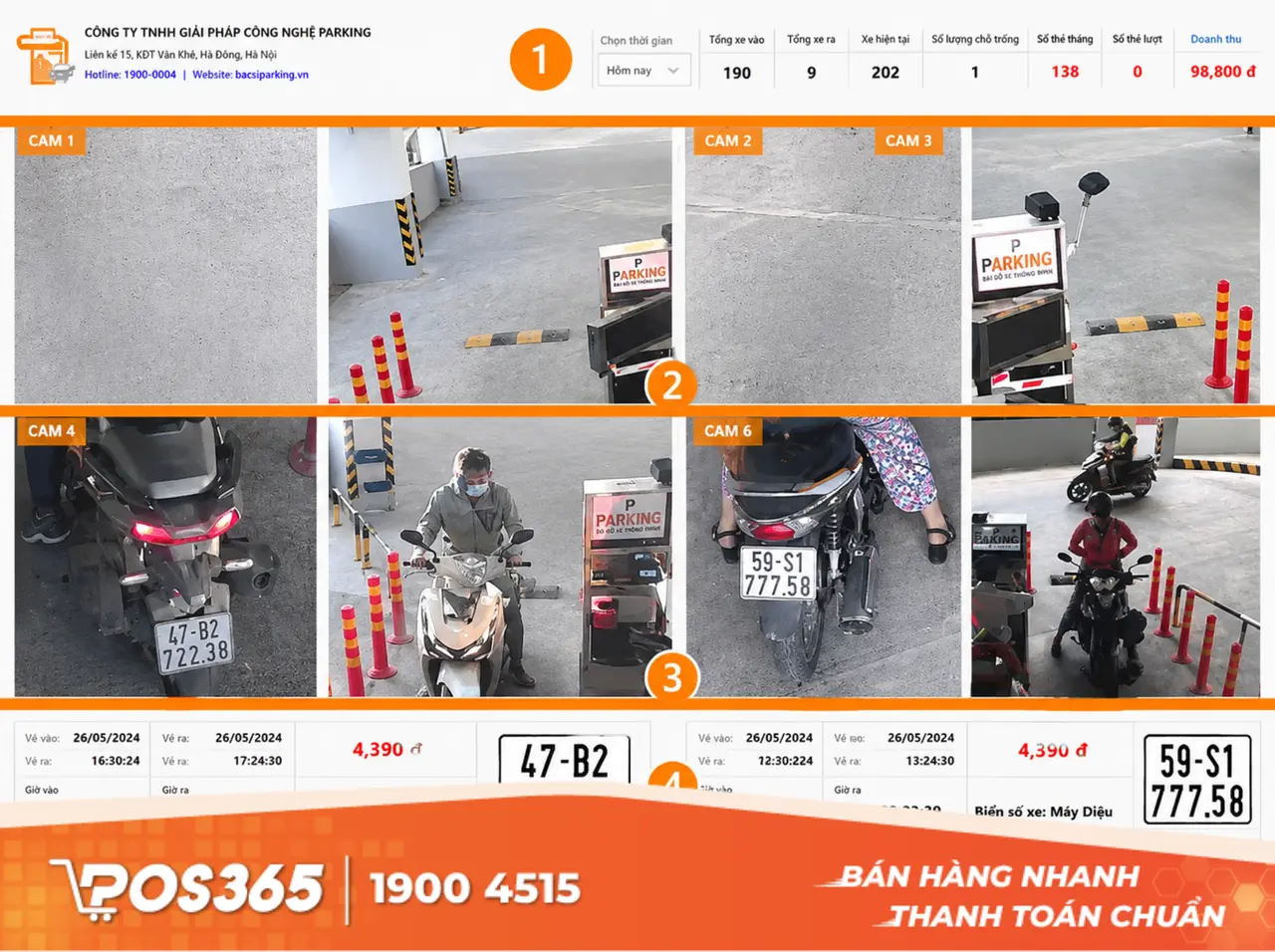 Phần mềm bãi đỗ xe Vinparking