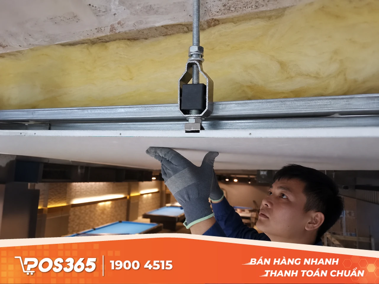 Xử lý hệ trần giảm chấn chống truyền âm kết cấu