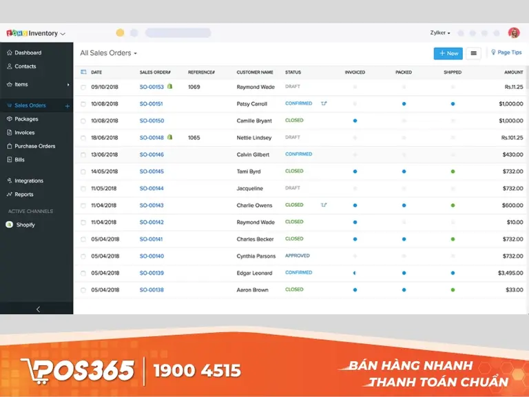 App kiểm kho đơn giản trên điện thoại Zoho