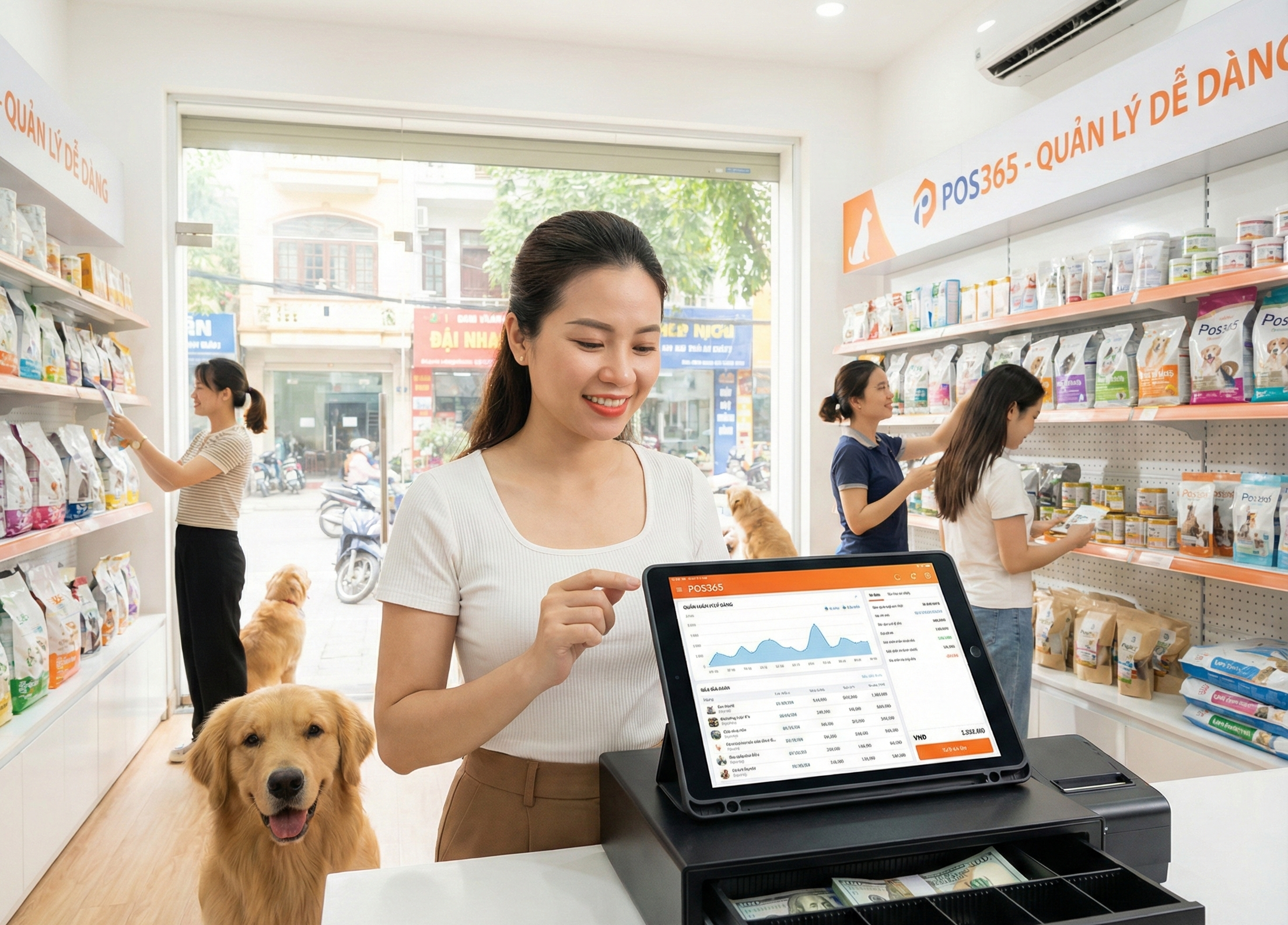 Chủ tiệm bán đồ cho thú cưng