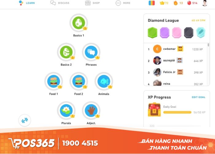 Mỗi bài tập lại chia nhỏ các mức độ hoàn thành