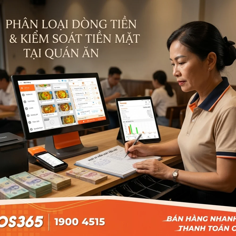 Phân loại dòng tiền và kiểm soát tiền mặt tại quán ăn, nhà hàng