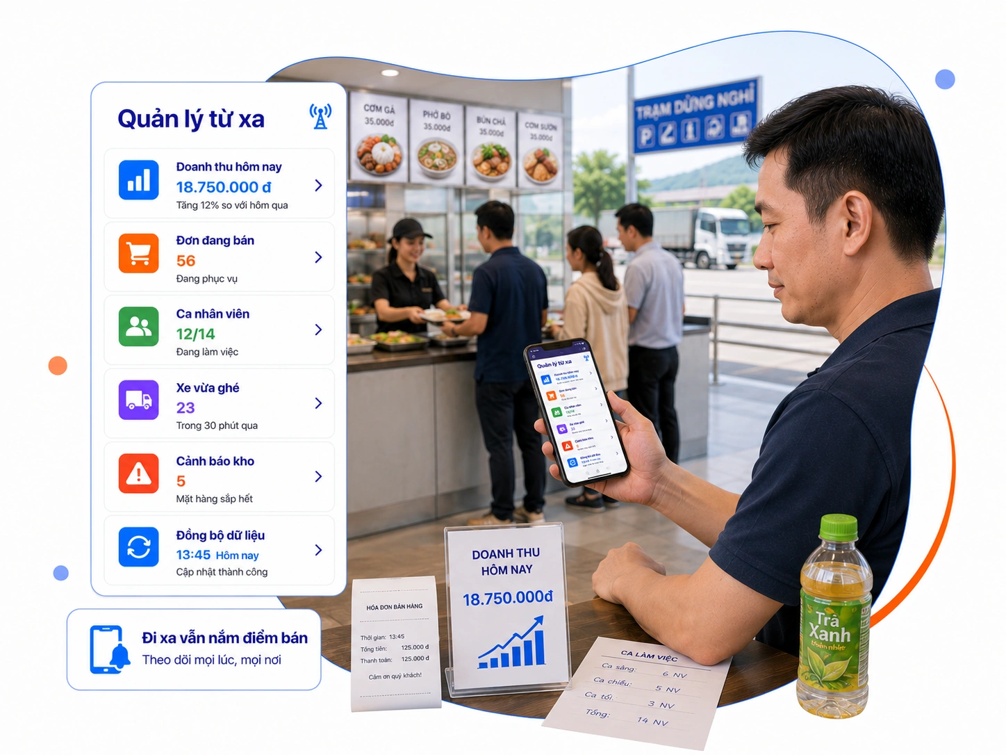 Báo cáo & Quản lý từ xa trên App điện thoại