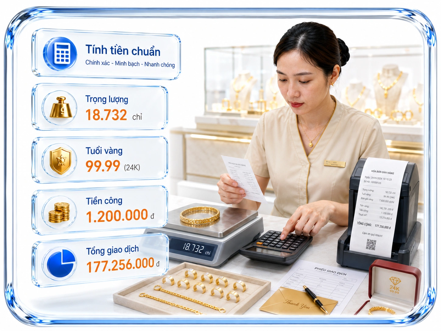 Tính tiền chuẩn xác, hạn chế sai sót thủ công
