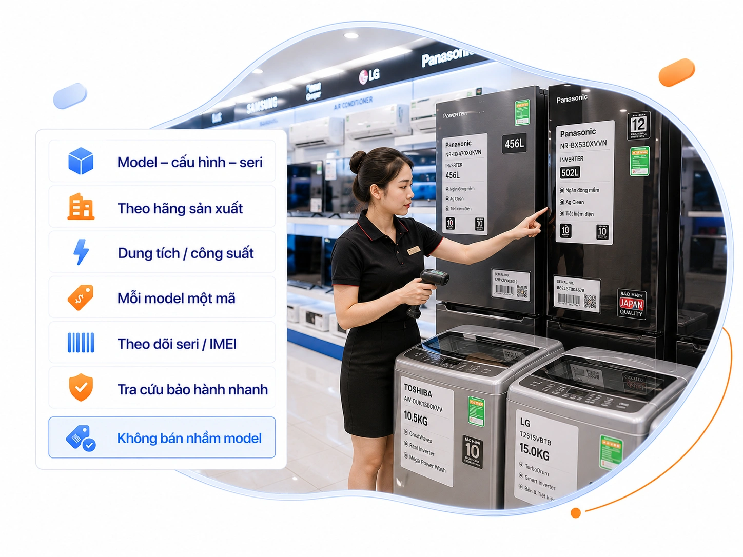 Kiểm soát tồn kho theo model và kho hàng hiệu quả