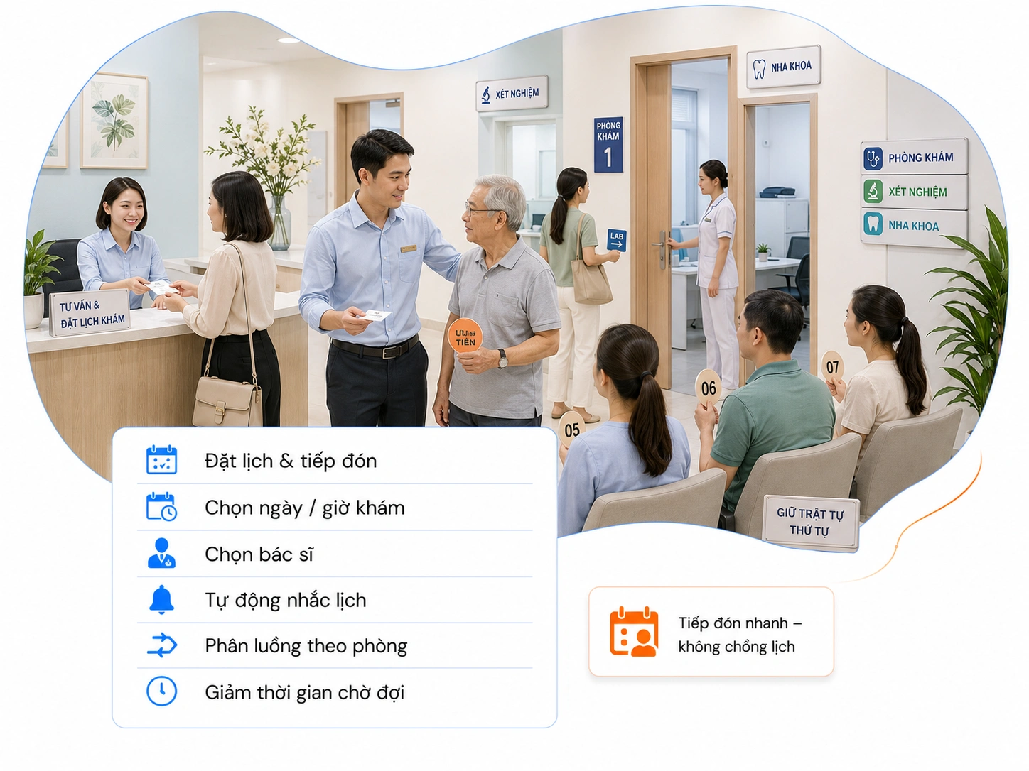 Tối ưu quy trình đặt lịch & tiếp đón