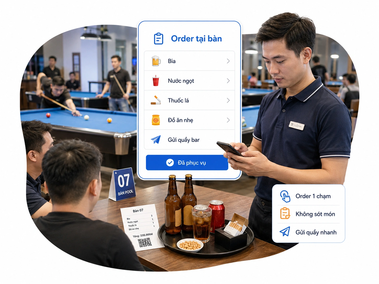 Order đơn giản, linh hoạt