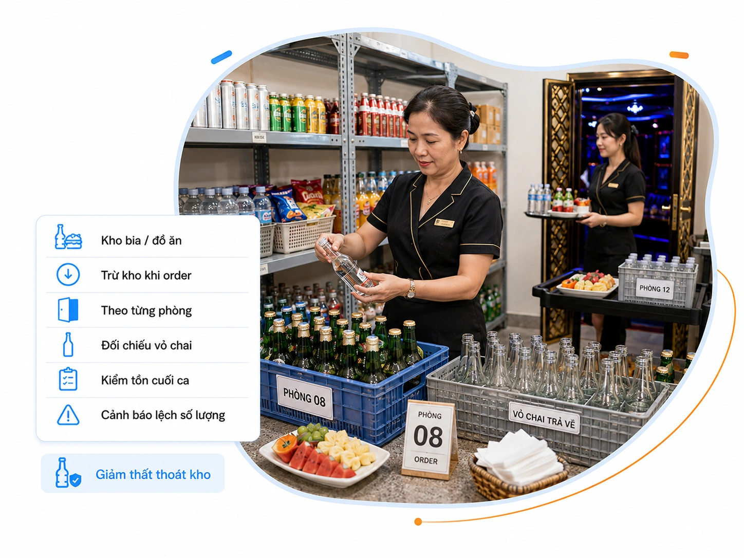 Kiểm soát kho bia/mồi theo thời gian thực