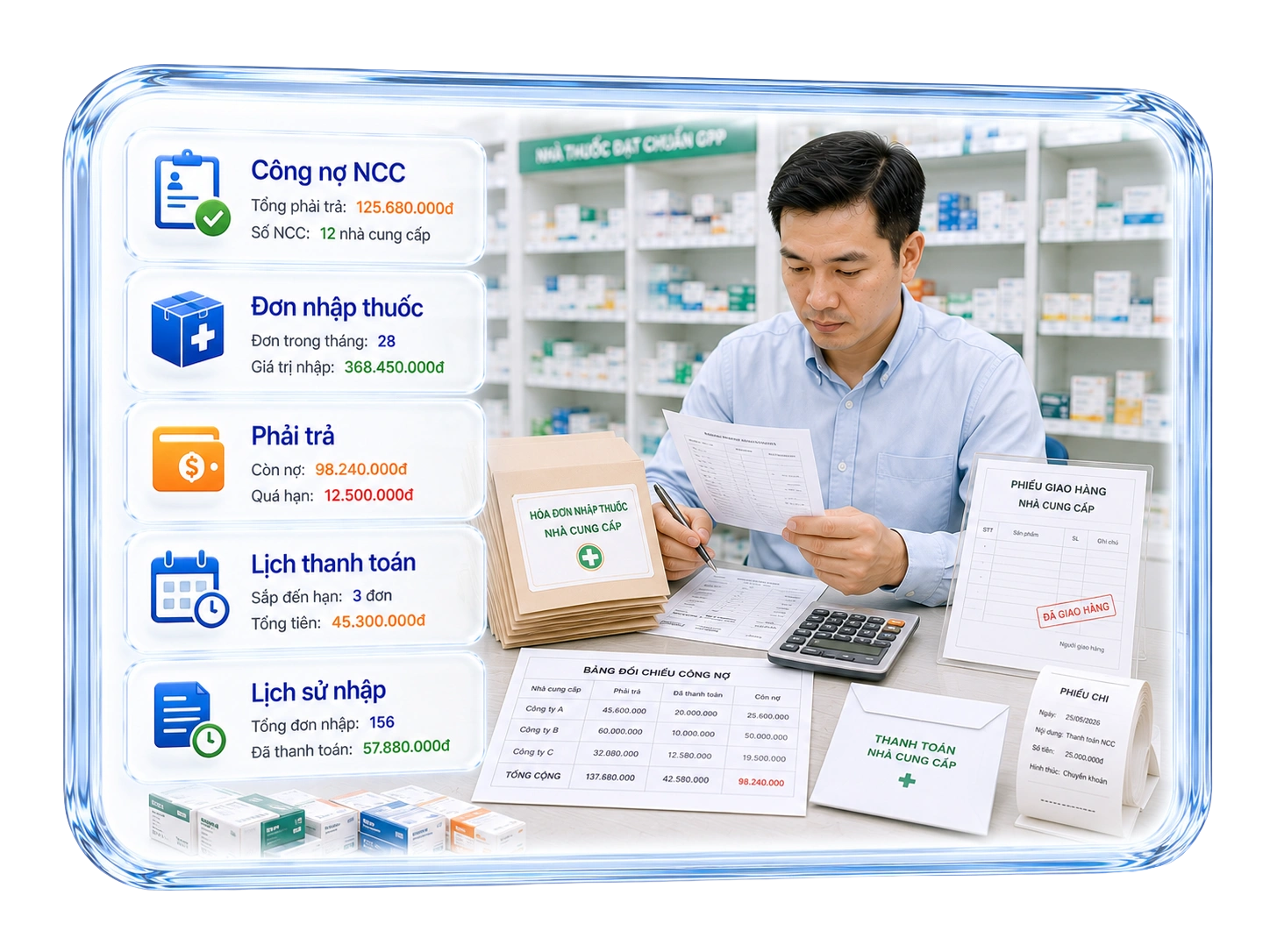 Theo dõi công nợ nhà cung cấp dễ dàng