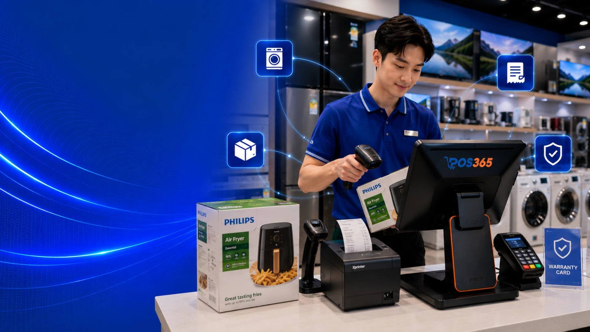 Phần mềm quản lý cửa hàng điện máy tích hợp theo dõi bảo hành