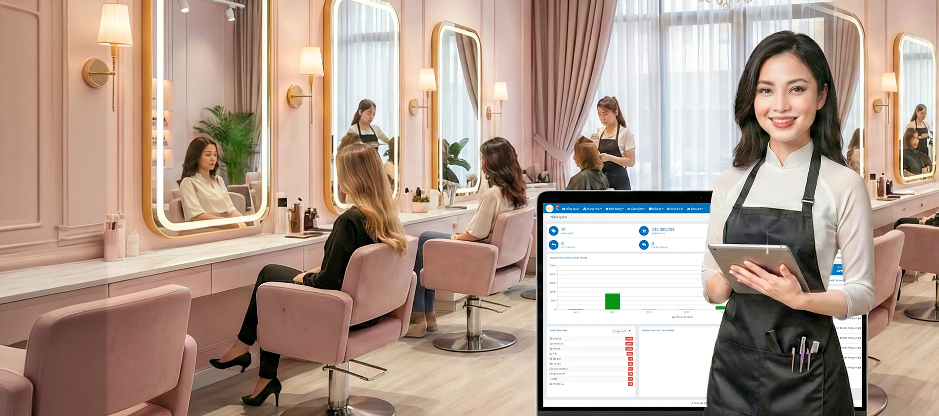 Phần mềm quản lý bán hàng tiệm Hair Salon & Nails