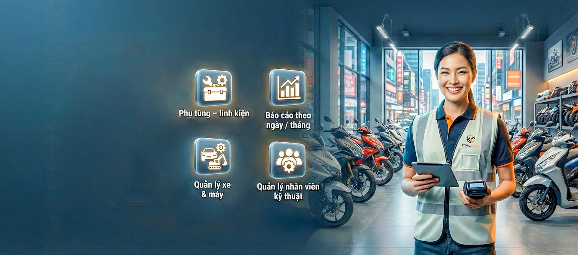 Phần mềm quản lý bán hàng cửa hàng xe máy - máy móc