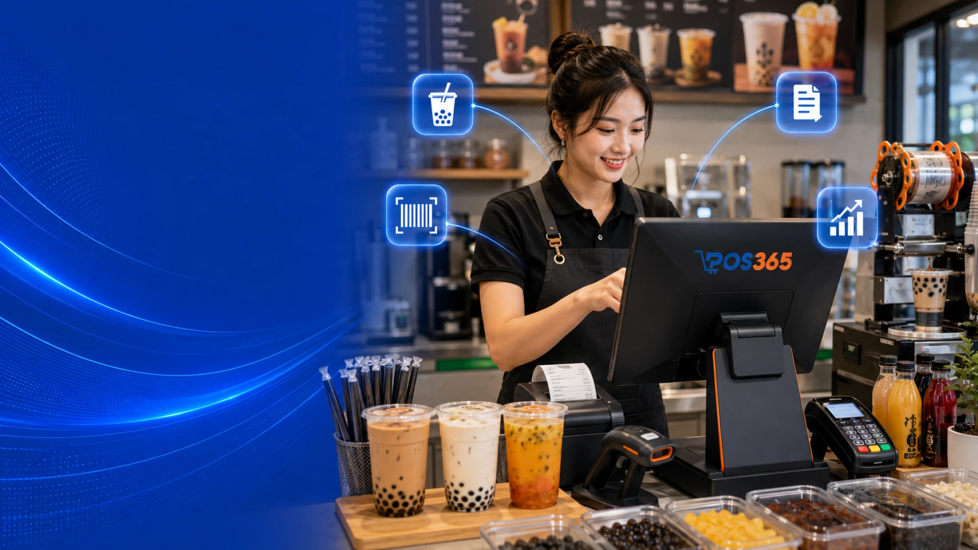 Phần mềm quản lý quán trà sữa - Order siêu tốc, in tem tự động