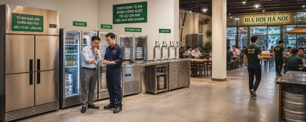 Top 8 dòng tủ bia hơi Hà Nội đáng sử dụng cho quán nhậu