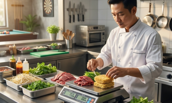 Kiểm soát định lượng bếp nấu (cơm rang, mì xào) cho quán bida