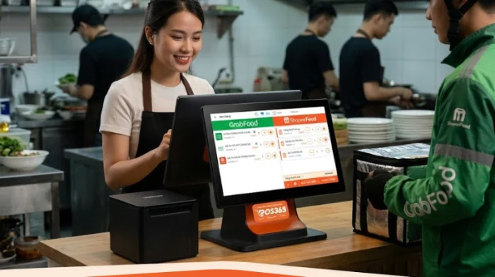Tích hợp app giao đồ ăn (ShopeeFood, GrabFood) vào chung một màn hình POS