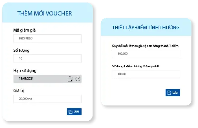 Tạo voucher, khuyến mãi nhanh chóng