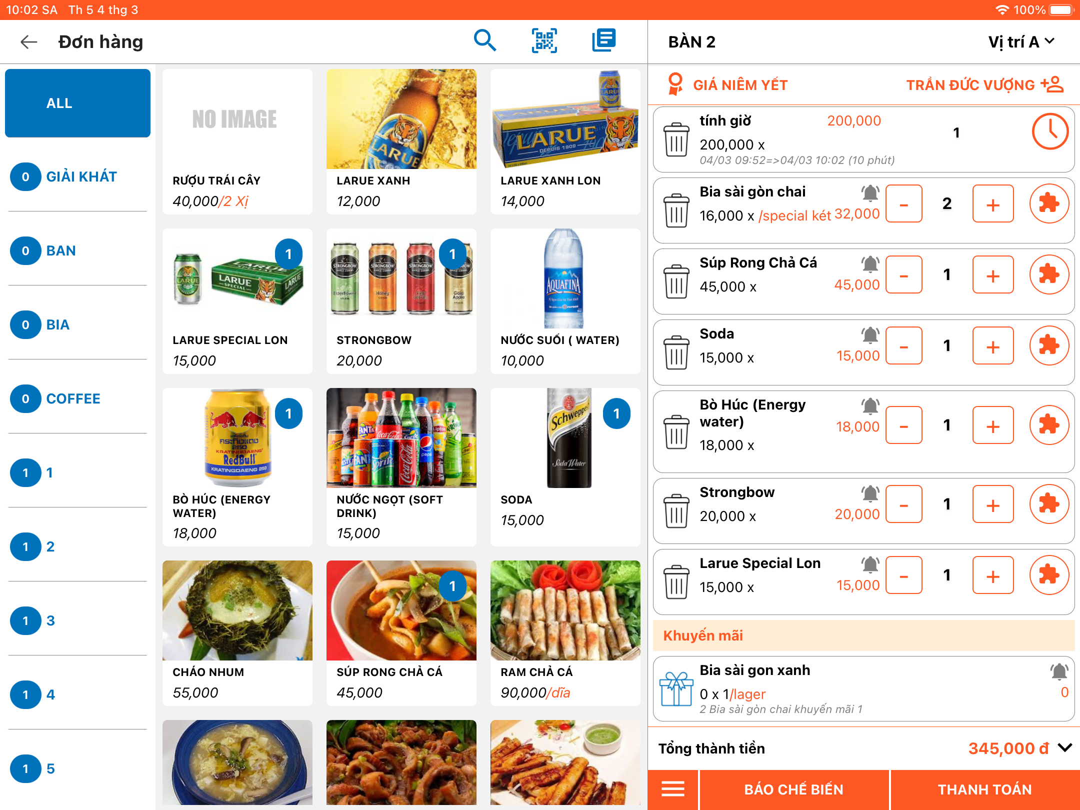 app POS365 trên tablet
