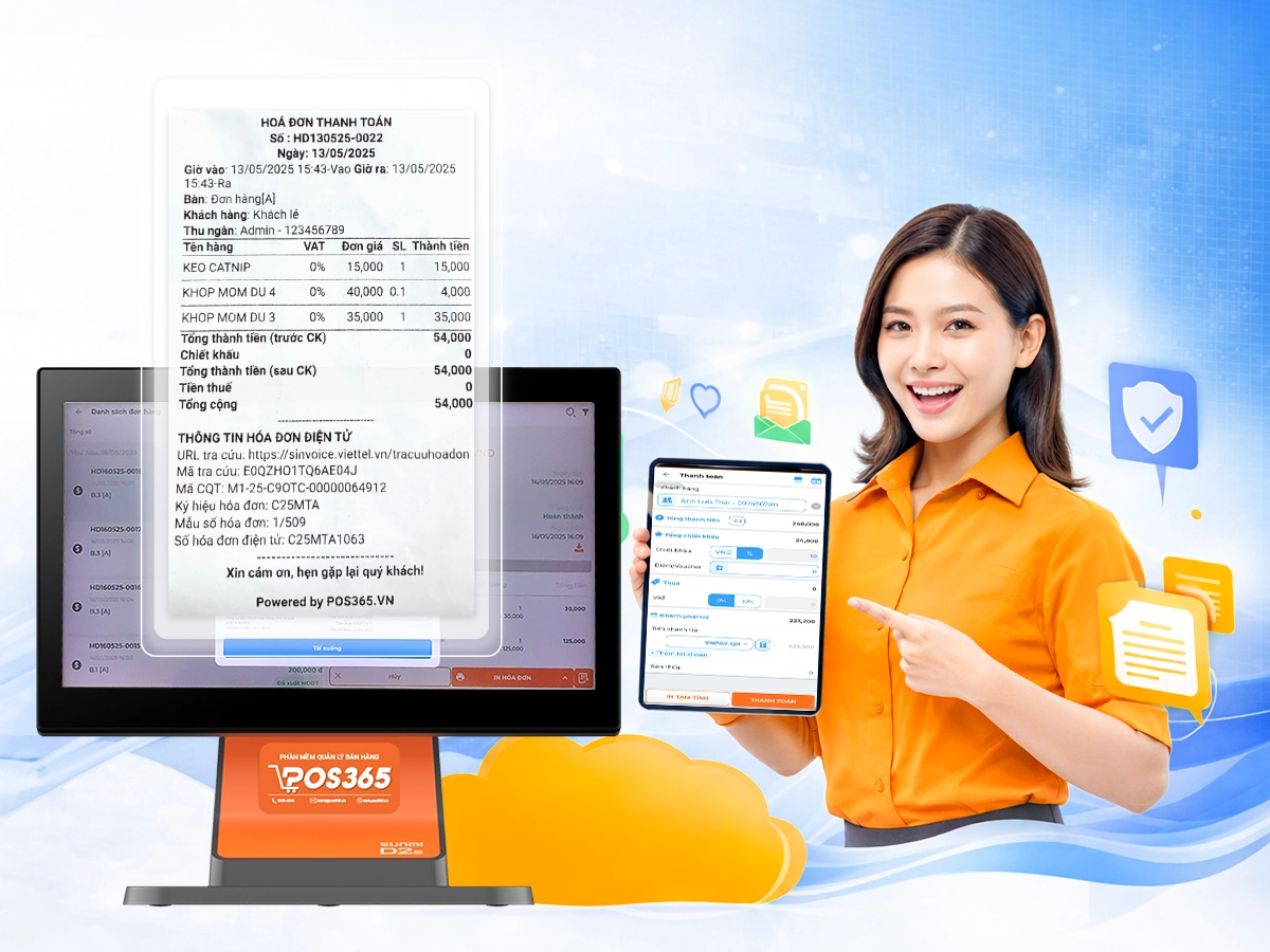 Phần mềm xuất hóa đơn điện tử từ máy tính tiền POS365